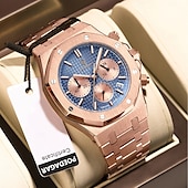 cheap Mechanical Watches-Men Mechanical Watch Quartz Watch Retro Vintage Wristwatch Luminous LED Back Light Chronograph Waterproof Stainless Steel Watch