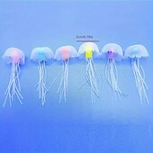 cheap Animal Support &amp; Care-6-Piece Set of Realistic Silicone Jellyfish Aquarium Decoration - bright Fluorescent Floating Jellyfish Simulated Artificial Coral reef Ornament
