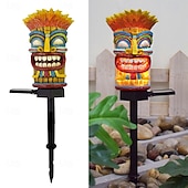 お買い得  ランドスケープライト-1個のLED屋外ソーラー景観ライト、ワイルドマントーテムグラウンドプラグインランプ、中庭、庭、芝生、ヴィラ、中庭の景観