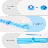 abordables almacenamiento de equipaje y viajes-Bolsas de vacío reutilizables para ropa, edredones, ropa de cama, colchas y abrigos, con cierre de cremallera, para viaje, 10 unidades