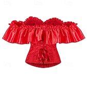 cheap Corset-Rococo Overbust Corset Masquerade Overbust Corset Cosplay Tummy Control Push Up Jacquard Jacquard Women&#039;s Royal Masquerade Party Carnival of Venice Adults&#039; Corset