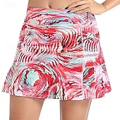 cheap Women&#039;s Skirts &amp; Skorts-US Open Women&#039;s Tennis Skirts with Shorts Print Quick Dry Tennis Golf Badminton Skort Pink Red Blue Tennis Clothing