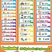 preiswerte Geschenke-30 Daumenkinos zum Lesen und Reimen, Buchstabenlaute &amp;Lernkarten für Wortfamilien, Phonetik-Lernspiele, Sichtwortübungen, Aktivität zur frühen Lese- und Schreibfähigkeit, Vorschule