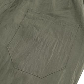billiga Semester-Herr Capribyxor Linne Shorts Sommarshorts Beach Shorts Snörning Elastisk midja Slät Komfort Andningsfunktion Vadlängd Utomhus Dagligen Strand Semester Mode Svart Vit