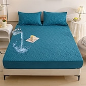 abordables Parures de draps-Protector de matelas imperméable Matelas matelassé Housse de matelas ajustée Protéger le lit Housse de lit épaisse Antidérapante Draps ajustés avec poche profonde Silencieux Hypoallergénique
