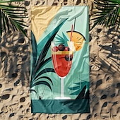 abordables juegos de toallas de playa-Toalla de playa estampada, manta de playa ligera, de secado rápido y sin arena, ideal para viajes, piscina y uso al aire libre.