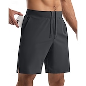 economico Pantaloni corti da corsa-Per uomo Shorts da corsa pantaloncini sportivi Estate Esterno Vestibilità regolare Asciugatura Rapida Tasca con cerniera Pantaloncini Coulisse Elastico in vita Grigio scuro Nero Cotone Caccia