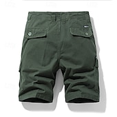 economico Classico-Per uomo Pantaloncini cargo Shorts Pantaloncini Estivi Multi-tasche Bottonato Tasca con Patta Semplice Comodità Indossabile Lunghezza al ginocchio All&#039;aperto Sport Quotidiano Moda Casual Nero Blu