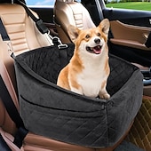 baratos Capas para bancos de automóveis-assento de carro para cães de pequeno e médio porte, assento elevatório removível e lavável para cães com menos de 30 libras, assento de carro para animais de estimação, cama de viagem com bolsos de