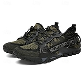 voordelige Casual Sneakers-Voor heren Sneakers Rivierschoenen Canyoning PU Leder Netstof Ademend Comfortabel Anti-slip Veters Zwart Donker paars Blauw Zomer Lente