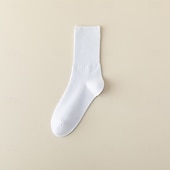 abordables Accesorios de Élite para Hombres-Hombre 1 Par Calcetín Negro Blanco Color Color sólido Escuela Formal Vacaciones Medio Todas las Temporadas Diario Casual