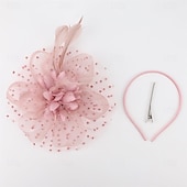 preiswerte Faszinator-Fascinator-Hut, Feder-Stirnband, Damen-Fascinator, Teeparty-Kopfbedeckung mit Clip, Blumen-Stirnband für Mädchen &amp;Ampere