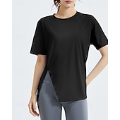 cheap Women&#039;s Shirt-US Open Women&#039;s Tops Sport Shirt Tennis Shirt Short Sleeve Split Side Split Tennis Golf Pickleball Crew Neck Solid Colored Top Black White Pink Tennis Clothing