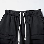 preiswerte Klassiker-Herren Cargo-Shorts Shorts Sommershorts Kordelzug Elastischer Bund Reißverschlusstasche Einfach Komfort tragbar Knielang Outdoor Sport Täglich Mode Lässig Schwarz Armeegrün