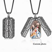 levne Pro muže-Personalizovaný fotov přívesek nejlepší dárek pro tátu srdečný šperkový dárek s pamětním vyrytím Den otců narozeniny svatba výročí
