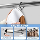 cheap Storage &amp; Organization-48 Pack Curtain Rings with Eyelets Metal Drapery Rings for Pinch Pleat Curtains Panels Drape Rings Fits Up to 1.2 in Curtains Rod 1.5 Inch I D Silver