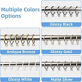 cheap Storage &amp; Organization-48 Pack Curtain Rings with Eyelets Metal Drapery Rings for Pinch Pleat Curtains Panels Drape Rings Fits Up to 1.2 in Curtains Rod 1.5 Inch I D Silver