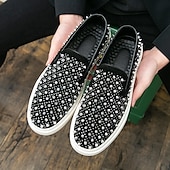 levne Pánské nazouváky a mokasíny-pánské černé slip-on boty s perleťovými detaily - elegantní společenské tenisky na svatby, taneční večírky a luxusní akce