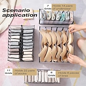 cheap Clothes Drawer Organizers-5 Pcs Underwear Drawer Organizer, Sock Bra Drawer Organizer Divider, Black Foldable Sock Underpants Organizer Drawer Divider, Storage Boxes for Clothes, Stockings, Ties &amp; Bras