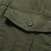 voordelige Werkhemden voor heren-Voor heren Overhemd Zomer overhemd Normaal shirt Overhemd met knopen Cargoshirt Diep Blauw khaki Leger Groen Beige Grijs Korte mouw Effen Overhemdkraag Vakantie Hawaii Zak Kleding 100% katoen Modieus