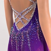 economico Abiti da Pattinaggio Artistico-Abito da pattinaggio artistico Per donna Ragazze Pattinaggio sul ghiaccio Vestito Fucsia Foro per il pollice Orlo asimmetrico Rete Alta elasticità Allenamento Competizione Vestiti da pattinaggio sul