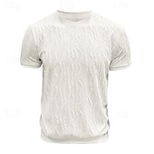 お買い得  メンズカジュアルTシャツ-男性用 Tシャツ 半袖シャツ ティートップ 半袖 クルーネック 夏 平織り ファッション デザイナー ベーシック パッチワーク バケーション ストリート お出かけ ブラック ホワイト メンズトップTシャツ