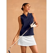 cheap Polos &amp; Quarterzips-Women&#039;s Golf Polo Shirt Baby blue Lake blue Black Sleeveless Top Ladies Golf Attire Clothes Outfits Wear Apparel