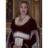 cheap Dresses-Medieval Renaissance Dress Viking Celtic Knight Women&#039;s Viking Royal Halloween Carnival Masquerade Performance LARP Ren Faire Adults&#039; Dress