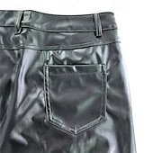 preiswerte Freizeithosen-Herren Hose Sommerhose Kunstleder-Shorts Tasche Einfach Komfort Atmungsaktiv Urlaub Täglich Ferien Stilvoll Athleisure Schwarz