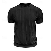 お買い得  メンズカジュアルTシャツ-男性用 Tシャツ 半袖シャツ ティートップ 半袖 クルーネック 夏 平織り ファッション デザイナー ベーシック パッチワーク バケーション ストリート お出かけ ブラック ホワイト メンズトップTシャツ