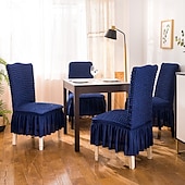 abordables Funda para silla de comedor-Cubierta de la silla del taburete Color sólido En Relieve Poliéster Fundas