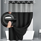 cheap Shower Curtains-Waffle Weave Shower Curtain 180cm*180cm(70&quot;*70&quot;) with Snap-in Fabric Liner Set, Solid Colored Hotel Style for Bathroom with Mesh Top Window
