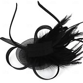 baratos Chapéus e Fascinators-chapéus fascinators com penas para mulheres chapéus kentucky derby chapéu de igreja para festa do chá com faixa de cabeça e clipe