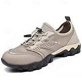 preiswerte Sneaker für Herren-Herren Sneaker Upstream-Schuhe Canyoning Lässig Outdoor PU Leder Netz Atmungsaktiv Bequem Rutschfest Schnürung Schwarz Braun Khaki Sommer Frühling