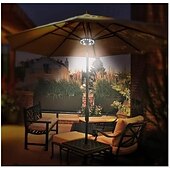 baratos Luzes de trabalho-Luz de guarda-chuva de pátio com 3 modos de brilho, sem fio, 28 luzes LED - 4 pilhas AA operadas, luz de poste de guarda-chuva para guarda-sóis de pátio, barracas de acampamento ou uso interno