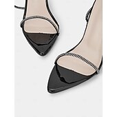 cheap Prom-Women&#039;s Black Lace-Up Rhinestone Stiletto Sandals – Sexy Prom Heels for Nightclub, Formal Events and Date Nights