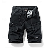 economico Classico-Per uomo Pantaloncini cargo Shorts Pantaloncini Estivi Coulisse Elastico in vita Multi-tasche Semplice Comodità Indossabile Lunghezza al ginocchio All&#039;aperto Sport Quotidiano Moda Casual Nero Cachi