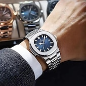 levne Mechanické hodinky-Dámské a pánské mechanické hodinky casual obchodní styl nárazuvzdorné luminescenční datum nerezové hodinky 304