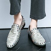 preiswerte Herrenpantoletten &amp; -slipper-Herren-Loafer aus weißem strukturiertem Satin mit bunten Nieten – modische Ballschuhe für Abschlussfeiern und besondere Anlässe