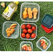 cheap Kitchen Storage-17PCS Food Container Fridge Bins, Leakproof Food Grade Plastic Various Sizes with Lid for Leftover Meals