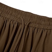 economico Vacanza-Per uomo Pantaloni di Lino Pantaloni Pantaloni Estivi Pantaloni Larghi Coulisse Elastico in vita Semplice Comodità Traspirante Lunghezza intera All&#039;aperto Yoga Ferie Vacanza Moda Marrone