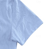  Herre Skjorte Linskjorte Sommerskjorte Strandskjorte Skjorte med knapper Skjorter uten stopp عادي Avslappet Daglig Svart Hvit Navyblå Himmelblå Kortermet Aftæpning Sommer Vår & Vinter Klær Lomme