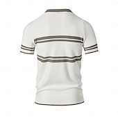 billige Herrepolo med trykk-Herre Polo Strikk polo Virksomhet Avslappet V-hals Kortermet Formelt Fargeblokk Original Sommer Alle årstider Svart Hvit Militærgrønn Beige Polo