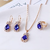 baratos Presentes-Conjunto de joias para presente para mulheres, colar elegante, brincos, anel em caixa de presente, presente perfeito para mãe, esposa, namorada, dia das mães, dia dos namorados, natal, aniversário