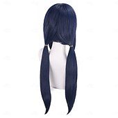 abordables Perruques d&amp;#39;anime-Perruque Synthétique Cyber ghost good Miside Mita costumed wig Lisse Lisse naturel Raie au milieu Avec Bandeau Fabriqué à la Machine Perruque 28 pouces A1 Cheveux synthétiques Femmes Au Milieu
