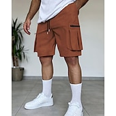 economico Classico-Per uomo Pantaloncini cargo Shorts Pantaloncini Estivi Coulisse Elastico in vita Multi-tasche Semplice Comodità Indossabile Lunghezza al ginocchio All&#039;aperto Sport Quotidiano Moda Casual Nero Marrone