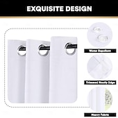baratos Cortinas &amp; Cortinados-Cortinas de Textura de Linho para Quarto Sólido 100% Blackout Térmica Isolada com Forro Branco Cortinas/Dráperes Escurecedoras para Sala de Estar Berçário 2 Peças L52 x A84
