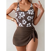abordables Maillots une pièce et tankinis-Femmes Maillot de bain 1 pièce Robes de Natation Contrôle du ventre Dos Nu Maillot de Bain Motif Léopard Maillots de Bain Noir Blanche Respirant Séchage Rapide Léger Sans manches - Natation Surf Plage