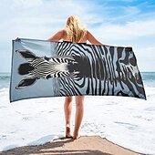 economico set di asciugamani da spiaggia-telo mare stampato, telo mare leggero e anti-sabbia ad asciugatura rapida, ideale per viaggi, piscina e uso all&#039;aperto