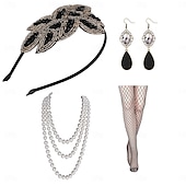 olcso Kiegészítők és még sok más-1920-as évek A nagy Gatsby Felszerelések Flapper fejpánt Fülbevaló Biserna ogrlica A nagy Gatsby Flapper lány Retro Csillogó glitter Kristály / Strassz Női Farsang Álarcos mulatság Tini Party estélyi